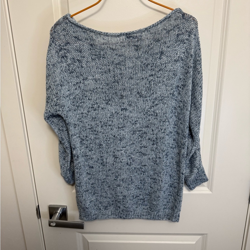 Dynamite Blue Marled Knit Women's Sweater with cropped sleeves in size XS - Picture 4 of 6